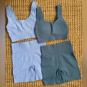SET OF 2 Women 2 Piece Ribbed Workout Sets - Like New!
